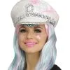 Schirmmütze Mit Pailletten Weiß
