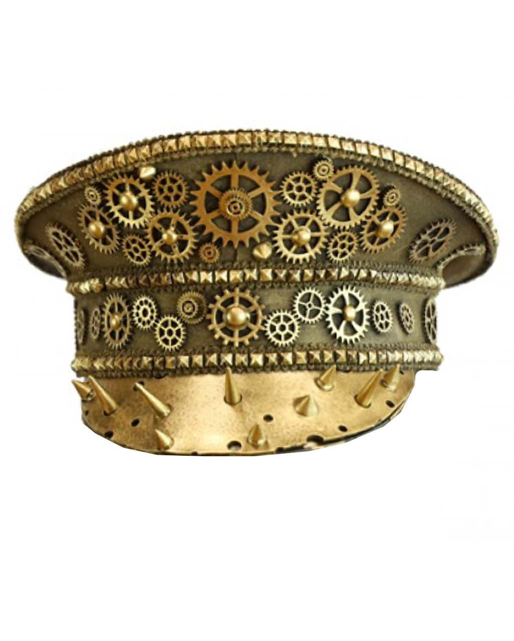 Goldener Steampunk Kapitänsmütze Mit Nieten