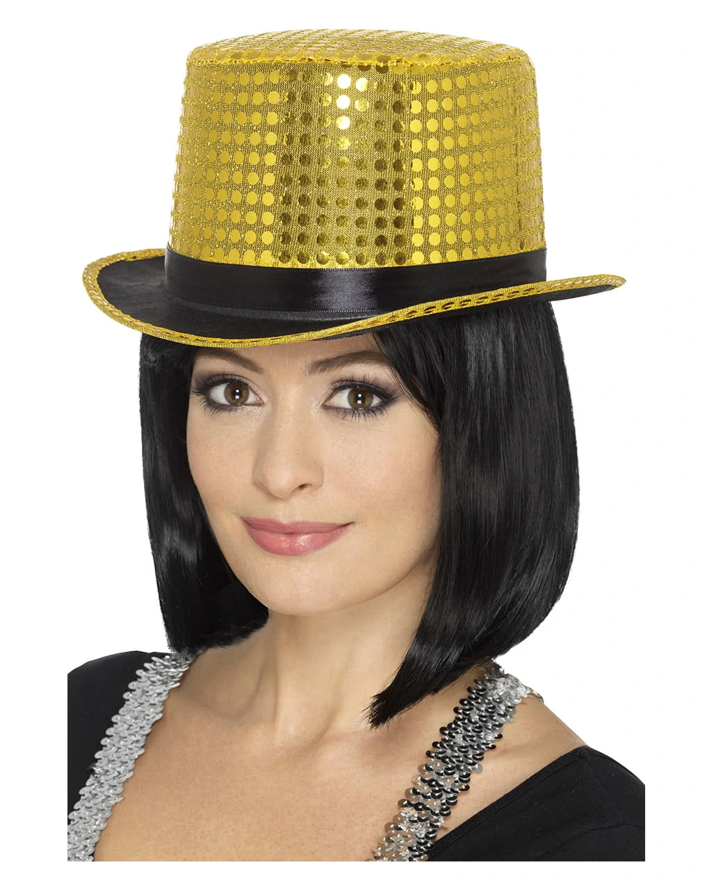 Goldener Pailletten Zylinder – Bild 2